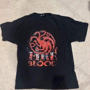 Black Game Of Thrones Graphic Shirt with Red Dragon Graphic